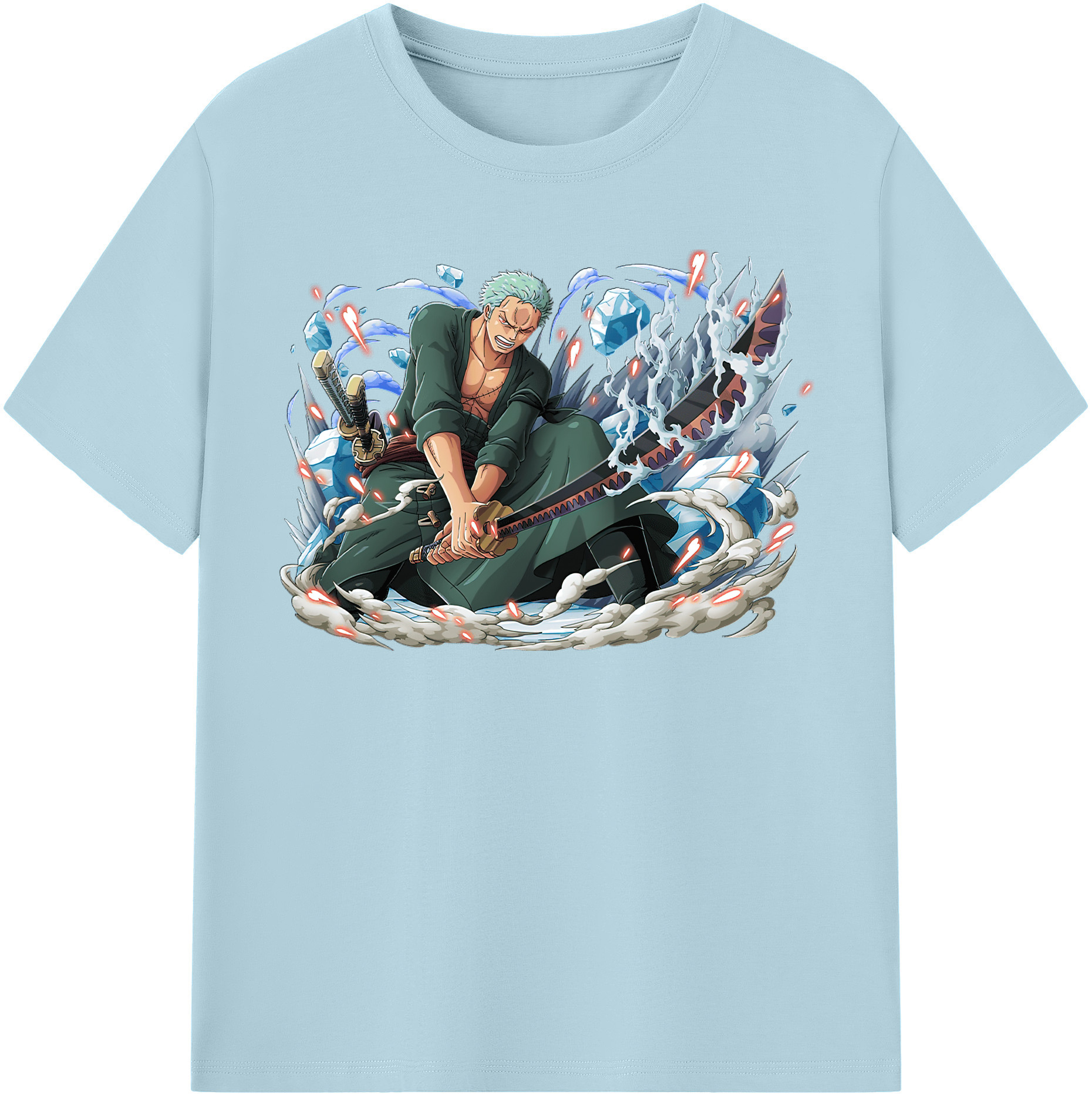ワンピース ロロノア・ゾロ ONE PIECE Roronoa Zoro 綿100％半袖Tシャツ（フロントプリント）